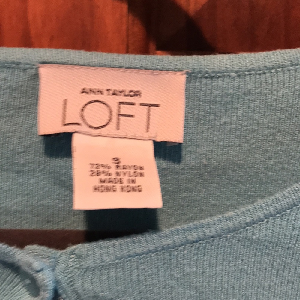 Ann Taylor Loft blue cardigan sweater - Picture 2 of 3